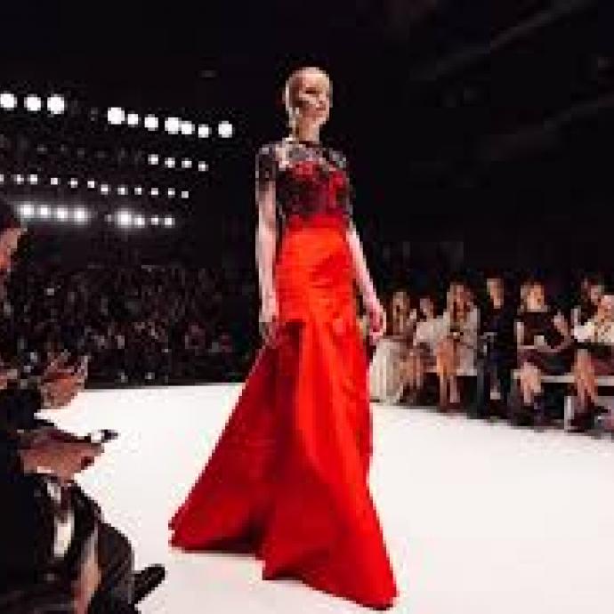 A fashion show at Galeries Lafayette
